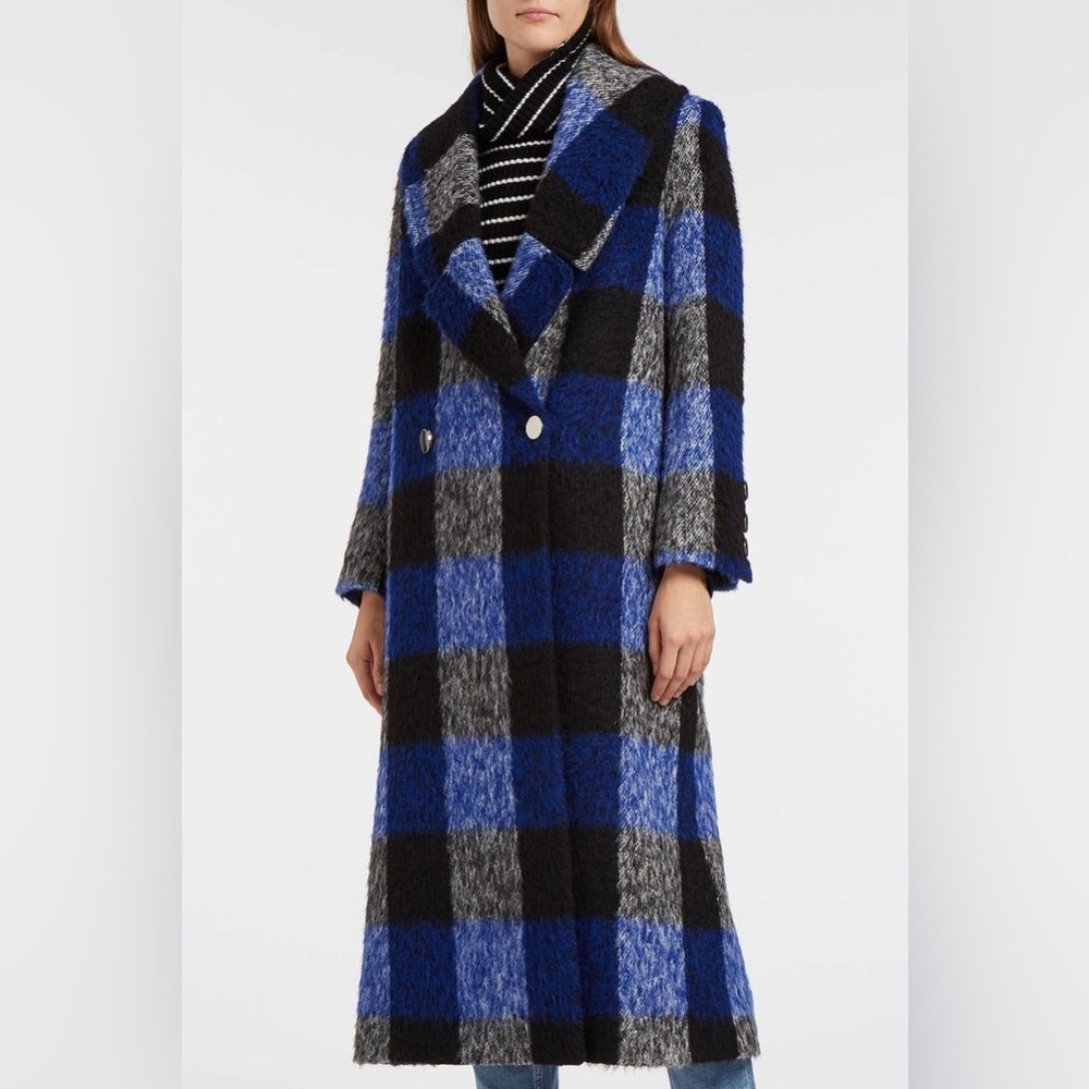 Paper London Rainbow Plaid Wool Coat